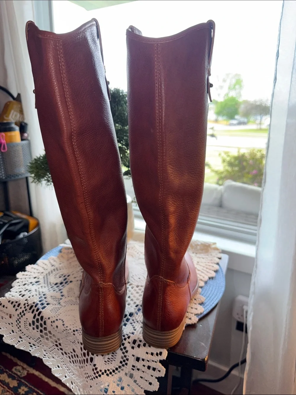 Classic Women's Tall Leather Riding Boots - Brown